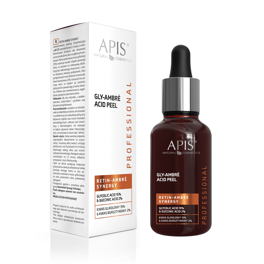 APIS RETIN-AMBRE SYNERGY, Gly-Ambré Säurepeeling Glykolsäure 15 % & Bernsteinsäure 2 % /30 ml