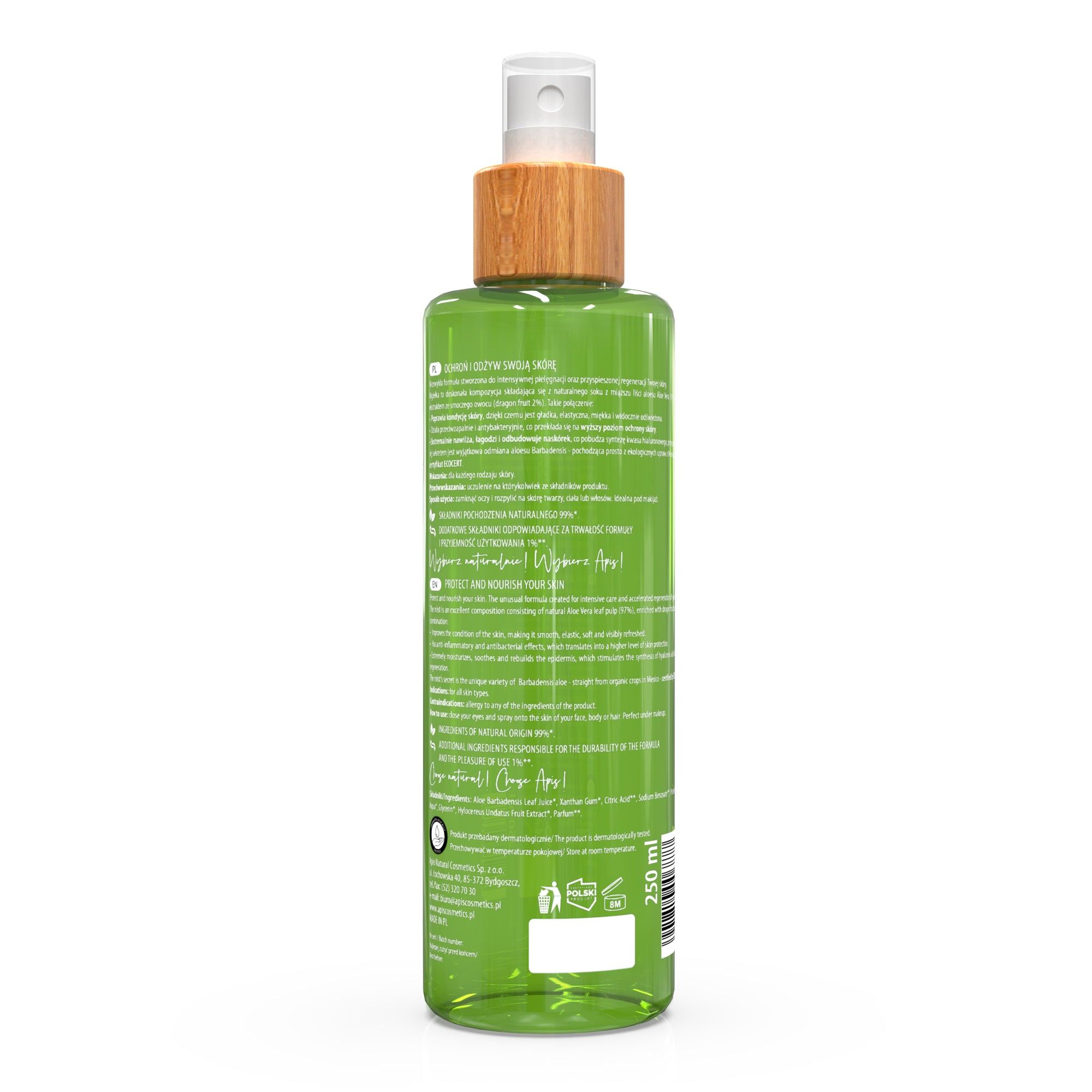 Aloe Vera Nebel Spray für Gesicht, Körper & Haare 250ml – APIS – Apis  Natural Cosmetics